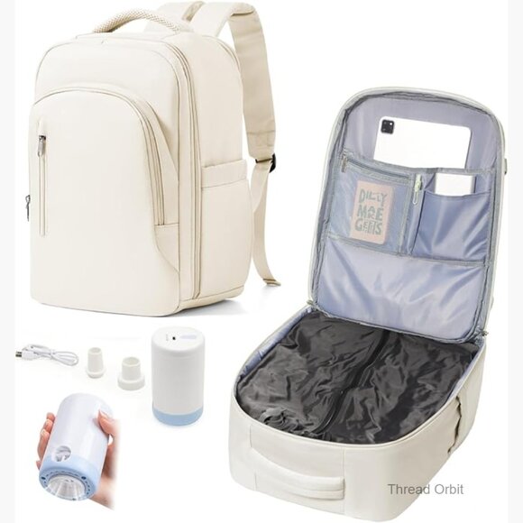 Vacuum Compression Backpack with Pump, 18x14x8 Inch Carry-On, Waterproof Laptop